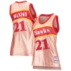 Stupendo Raffinato Prestigioso Dominique Wilkins Atlanta Hawks Women's 75th Anniversary Rose Gold 1986 Swingman Jersey Pink