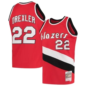Stupendo Sofisticato Clyde Drexler Portland Trail Blazers 1983/84 Hardwood Classics Swingman Jersey Red
