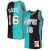 Trendy Comodo Pau Gasol Memphis Grizzlies Hardwood Classics 2001/02 Split Swingman Jersey Black/Turquoise