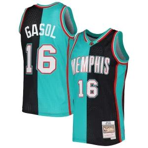 Trendy Comodo Pau Gasol Memphis Grizzlies Hardwood Classics 2001/02 Split Swingman Jersey Black/Turquoise