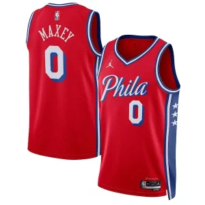Trendy Fascinante Tyrese Maxey Philadelphia 76ers Jordan Brand Unisex Swingman Jersey Statement Edition Red