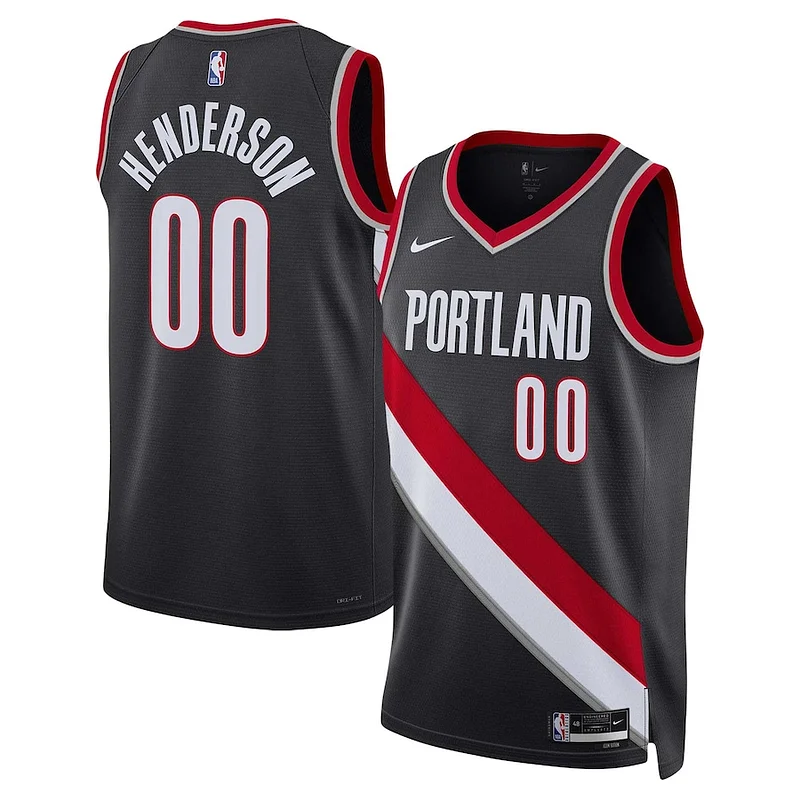 Attraente Scoot Henderson Portland Trail Blazers Nike Unisex 2023 NBA Draft Swingman Jersey Icon Edition Black