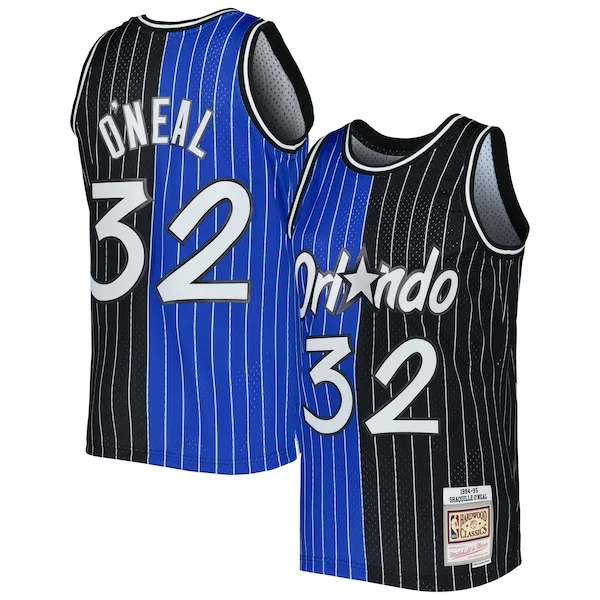 Trendy Shaquille O'Neal Orlando Magic Hardwood Classics 1994/95 Split Swingman Jersey Blue/Black