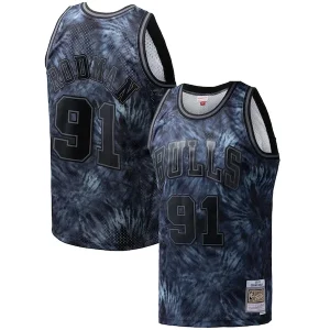 Trendy Stupendo Dennis Rodman Chicago Bulls Hardwood Classics 1995/96 Tie Dye Swingman Jersey Black