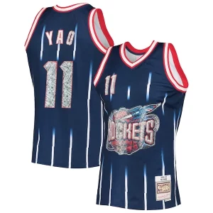 Trendy Yao Ming Houston Rockets 2002/03 Hardwood Classics NBA 75th Anniversary Diamond Swingman Jersey Navy