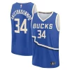 Robusto Cool Giannis Antetokounmpo Milwaukee Bucks Youth 2024/25 Fast Break Player Jersey City Edition Royal