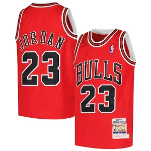 Versatile Fascinante Attraente Michael Jordan Chicago Bulls Youth Hardwood Classics 1997/98 Authentic Jersey Red