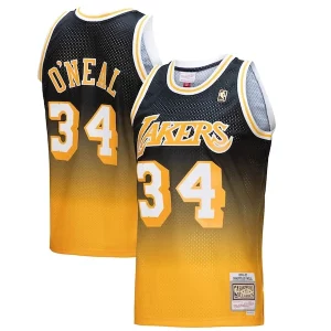 Versatile Pratico Shaquille O'Neal Los Angeles Lakers 1996/97 Hardwood Classics Fadeaway Swingman Player Jersey Gold/Black