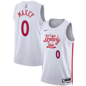 Versatile Tyrese Maxey Philadelphia 76ers Nike Unisex 2022/23 Swingman Jersey City Edition White